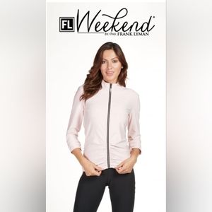 Frank Lyman High Collar Zip Ruched Jacket (XL)